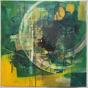 tableau abstrait vert